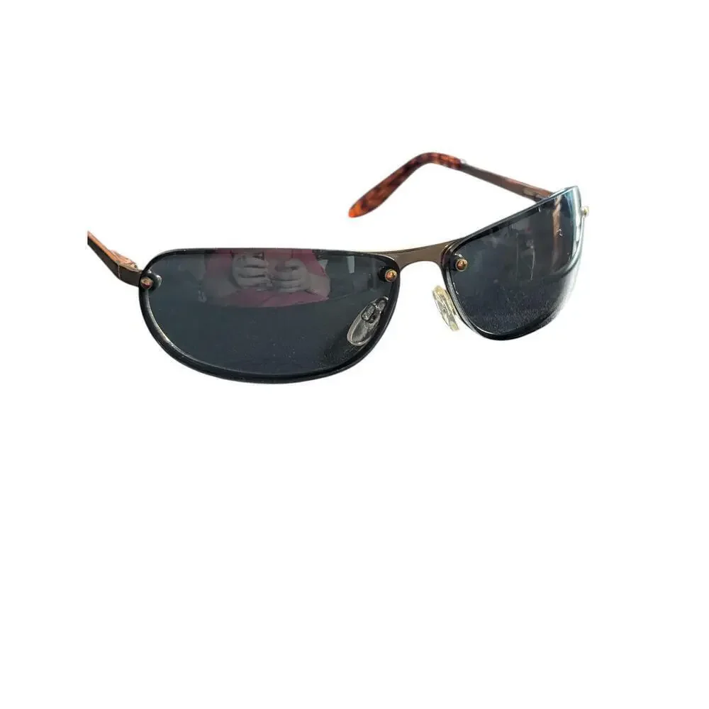 Kenneth Cole Reaction Sunglasses Metal Frame Half Rim Dark Lenses